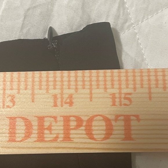 Charcoal gray pinstripe pencil skirt maxi with black side panels and border. - Picture 5 of 14